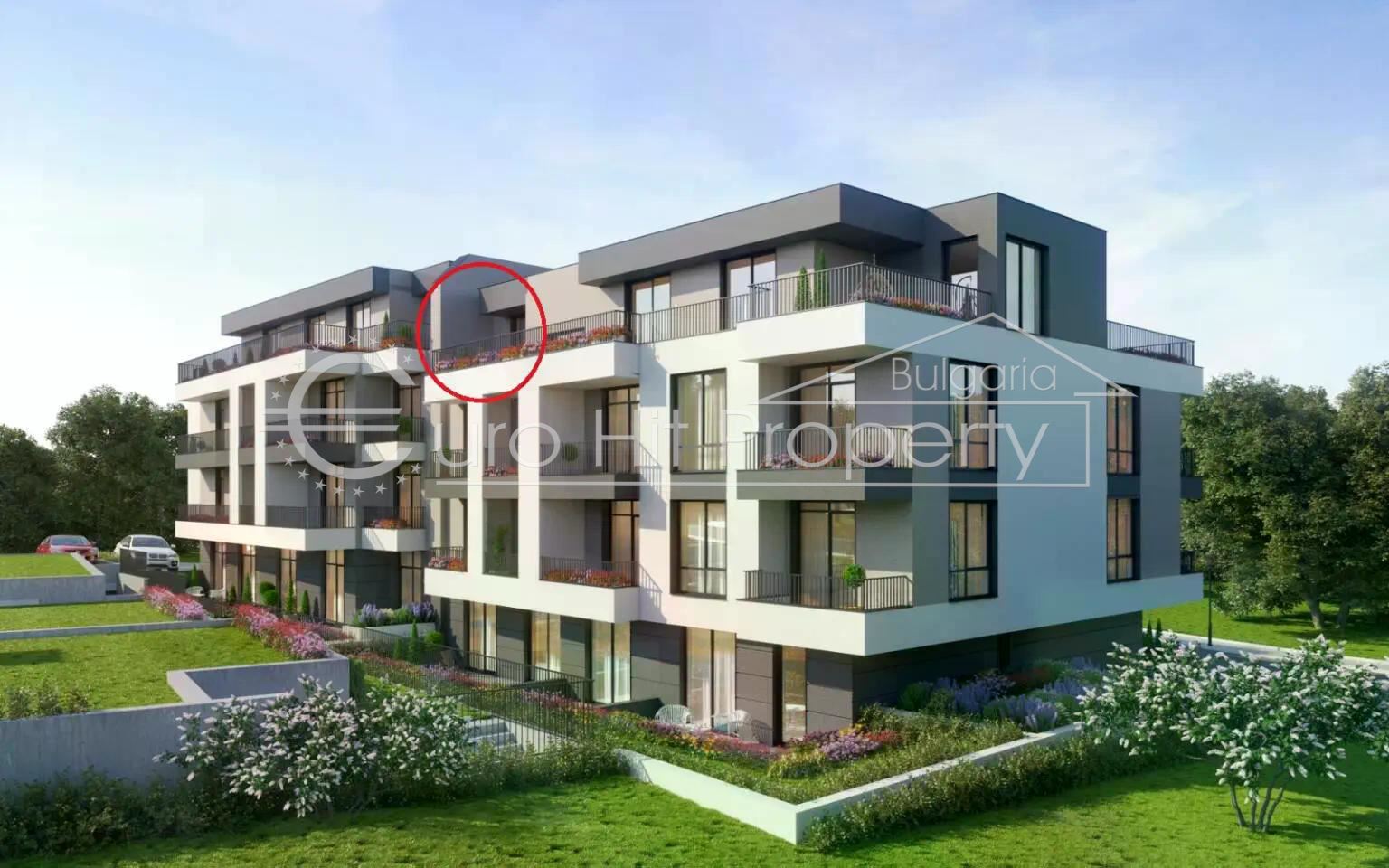 One-room apartment with a separate kitchen and 2 terraces in a newly built building in Sozopol - Misaryata-0 Едностаен апартамент с отделна кухня и 2 тераси в новостроящасе сграда в гр. Созопол - Мисарята - 0