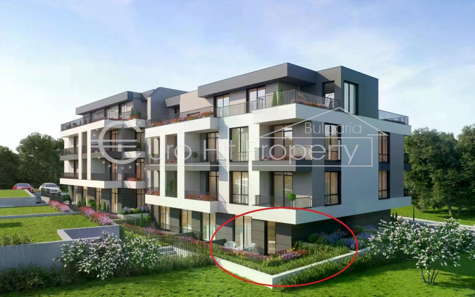 One-room apartment with a terrace in a newly built residential building in Sozopol - Misaryata-0 Едностаен апартамент с тераса в новострояща се жилищна сграда в гр. Созопол - Мисарята - 0