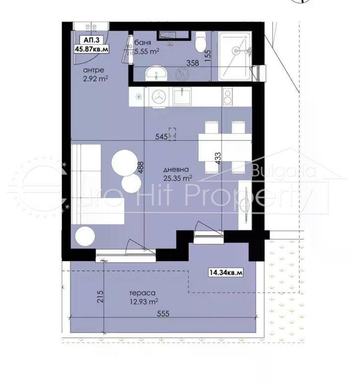 Едностаен апартамент с тераса в новострояща се жилищна сграда в гр. Созопол - Мисарята - 0