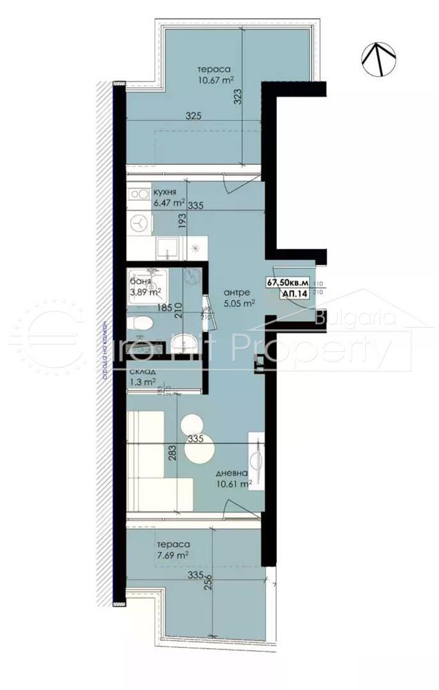 One-room apartment with a separate kitchen and 2 terraces in a newly built building in Sozopol - Misaryata-0 Едностаен апартамент с отделна кухня и 2 тераси в новостроящасе сграда в гр. Созопол - Мисарята - 0