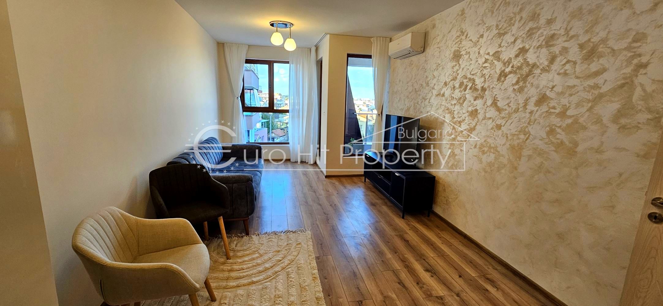 Отдава се под наем чисто нов двустаен апартамент в нова сграда в топ центъра на кв. Сарафово - 0