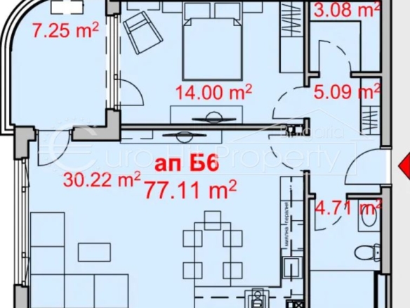 Двустаен апартамент с просторна дневна в новострояща се сграда в ж.к. Изгрев - 0
