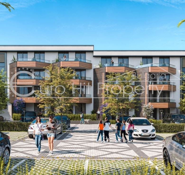 Едностаен апартамент с веранда и двор в новострояща се луксозна жилищна сграда в новата част на кв. Сарафово, на метри от морето - 0