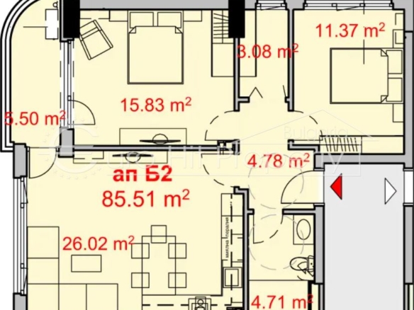 Тристаен апартамент в новострояща се жилищна сграда в ж.к. Изгрев - 0