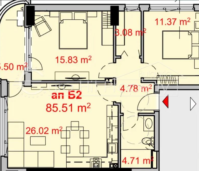 Тристаен апартамент в новострояща се жилищна сграда в ж.к. Изгрев