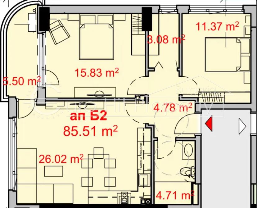 Тристаен апартамент в новострояща се жилищна сграда в ж.к. Изгрев - 0