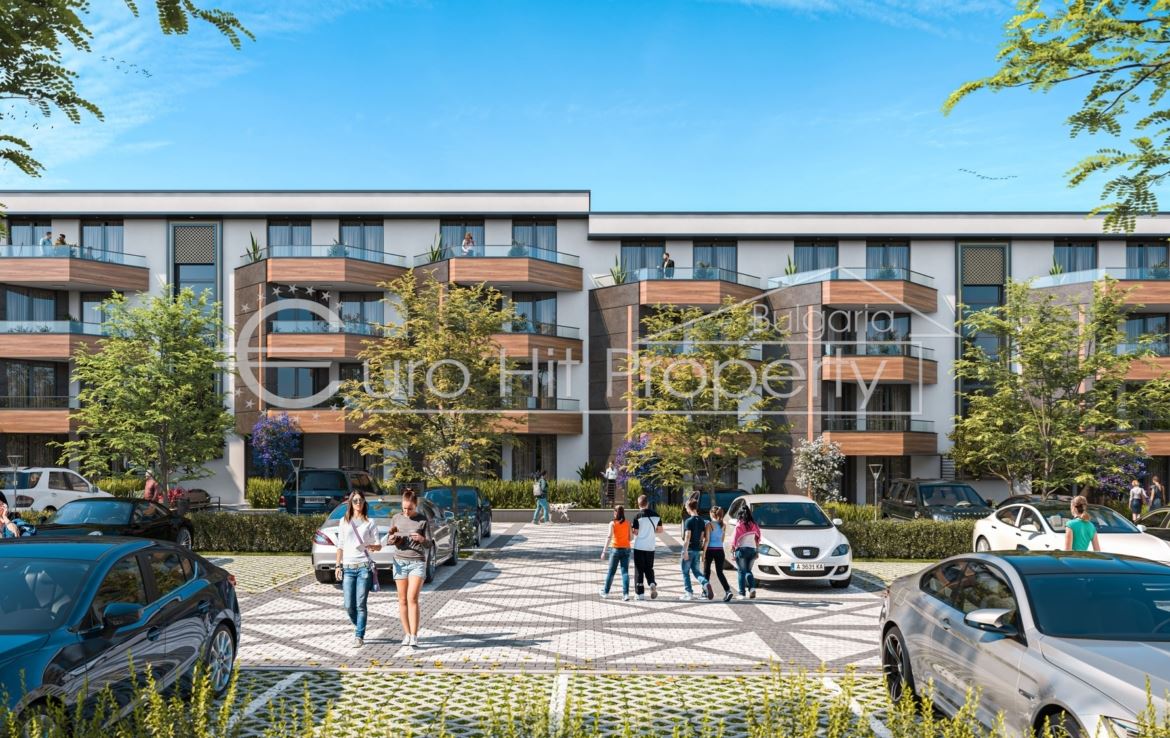 Едностаен апартамент с веранда и двор в новострояща се луксозна жилищна сграда в новата част на кв. Сарафово, на метри от морето - 0