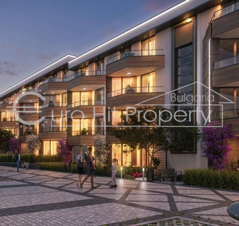 Едностаен апартамент с веранда и двор в новострояща се луксозна жилищна сграда в новата част на кв. Сарафово, на метри от морето - 0