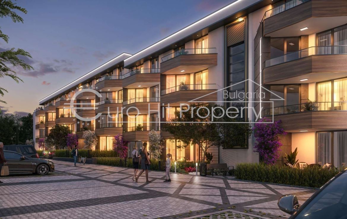 Едностаен апартамент с веранда и двор в новострояща се луксозна жилищна сграда в новата част на кв. Сарафово, на метри от морето - 0